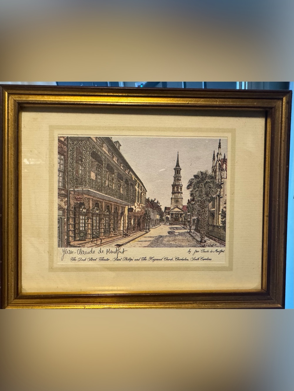 Framed vintage print by Jean-Claude de Montfort